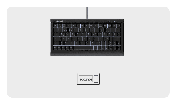 KeySonic KSK-3011ELC - Tastatur - Super-Mini - TL: Deutsch, QWERTZ, Ansicht 4