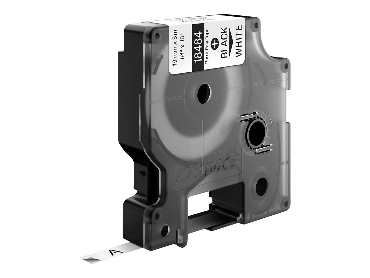 Dymo IND - Polyester - permanenter Klebstoff - Schwarz auf Weiß - Rolle (1,9 cm x 5 m), Ansicht 3