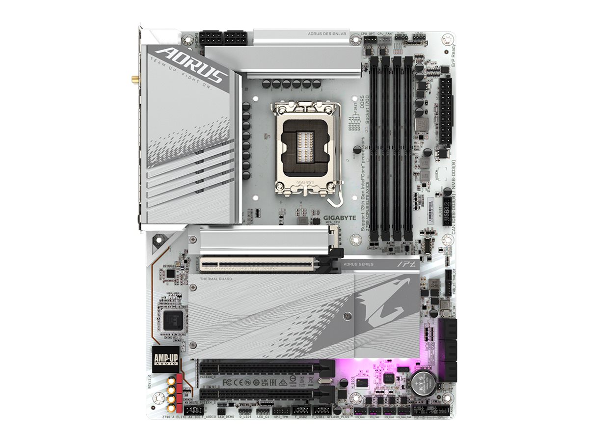 Gigabyte Z790 AORUS ELITE AX ICE - Motherboard - ATX - LGA1700-Sockel - Z790 Chipsatz - USB-C 3.2 Gen 2x2 USB-C 3.2 Gen2 USB 3.2 Gen 1 USB 3.2 Gen 2 - 2.5 Gigabit LAN Wi-Fi 6E Bluetooth - Onboard-Grafik (CPU erforderlich)