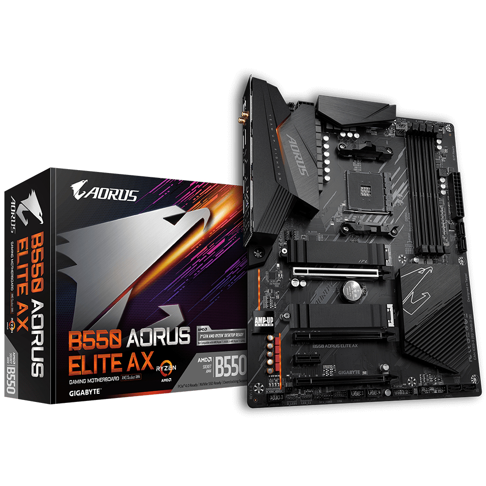 Gigabyte B550 Aorus Elite AX V2 ATX Mainboard Sockel AM4 M.2/HDMI/DP/USB3.2 - Mainboard - AMD Sockel AM4 (Ryzen)