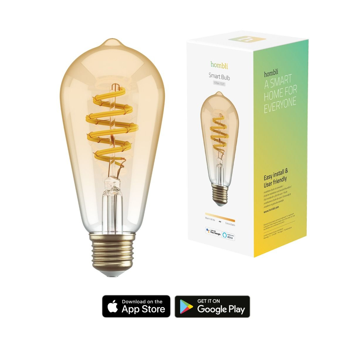 Hombli Smart - Glühbirne mit LED-Filament - Form: ST64, Ansicht 2