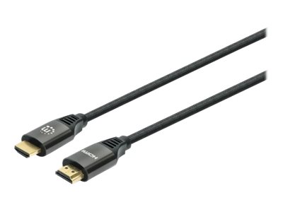 Manhattan Ultra High Speed - HDMI-Kabel mit Ethernet - HDMI männlich bis HDMI männlich - 2 m - Doppelisolierung - Schwarz - unterstützt 8K 60 Hz (7680 x 4320)