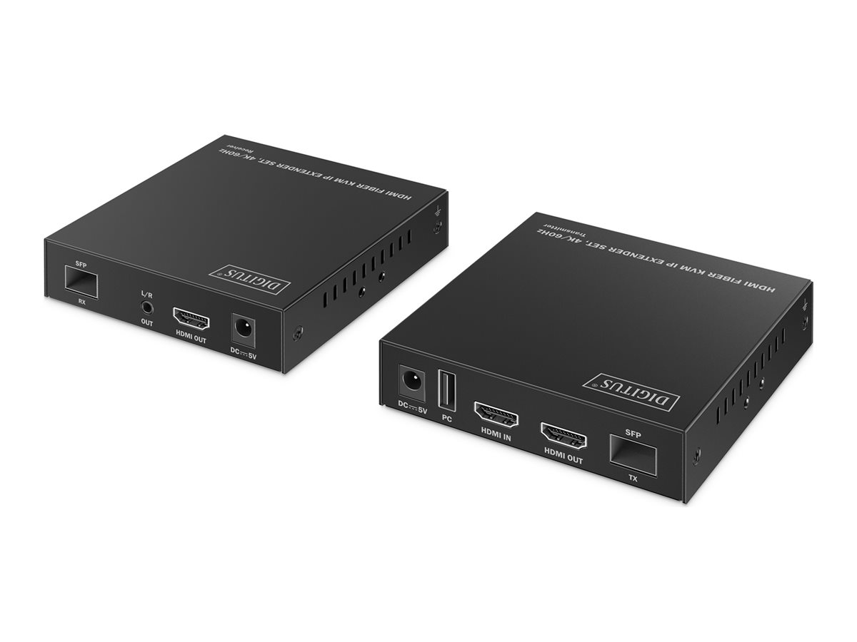 DIGITUS HDMI Fiber KVM IP Extender Set, 4K/60Hz
