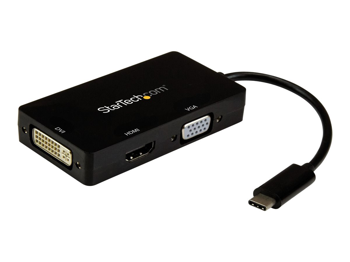StarTech.com 4K USB C to HDMI, VGA & DVI Multi Port Video Display Adapter for Mac / Windows Laptop & Monitor (CDPVGDVHDBP)