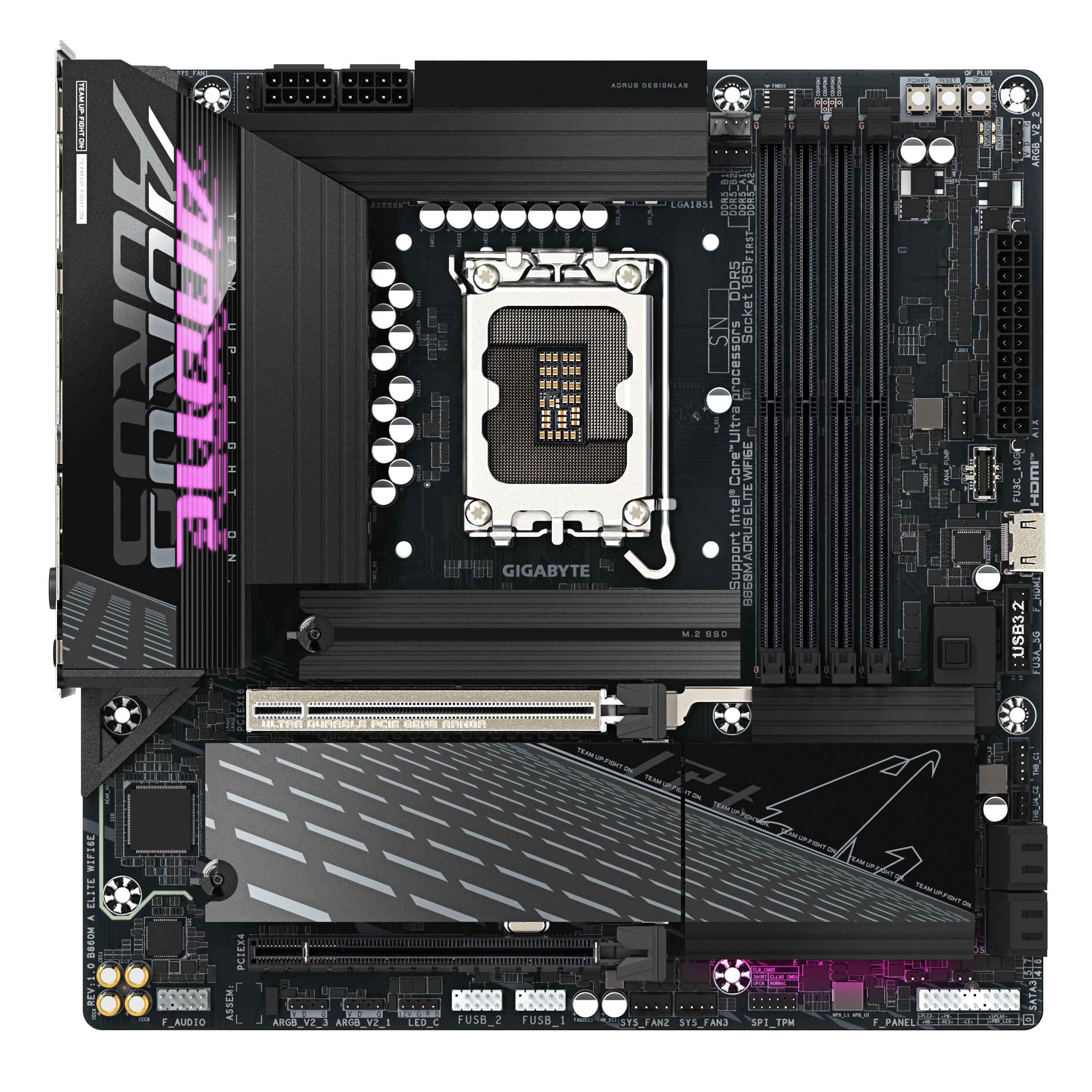 Gigabyte MB GBT Intel 1851 B860M A ELITE WIFI6E - Micro/Mini/Flex-ATX - USB 3.2, Ansicht 4