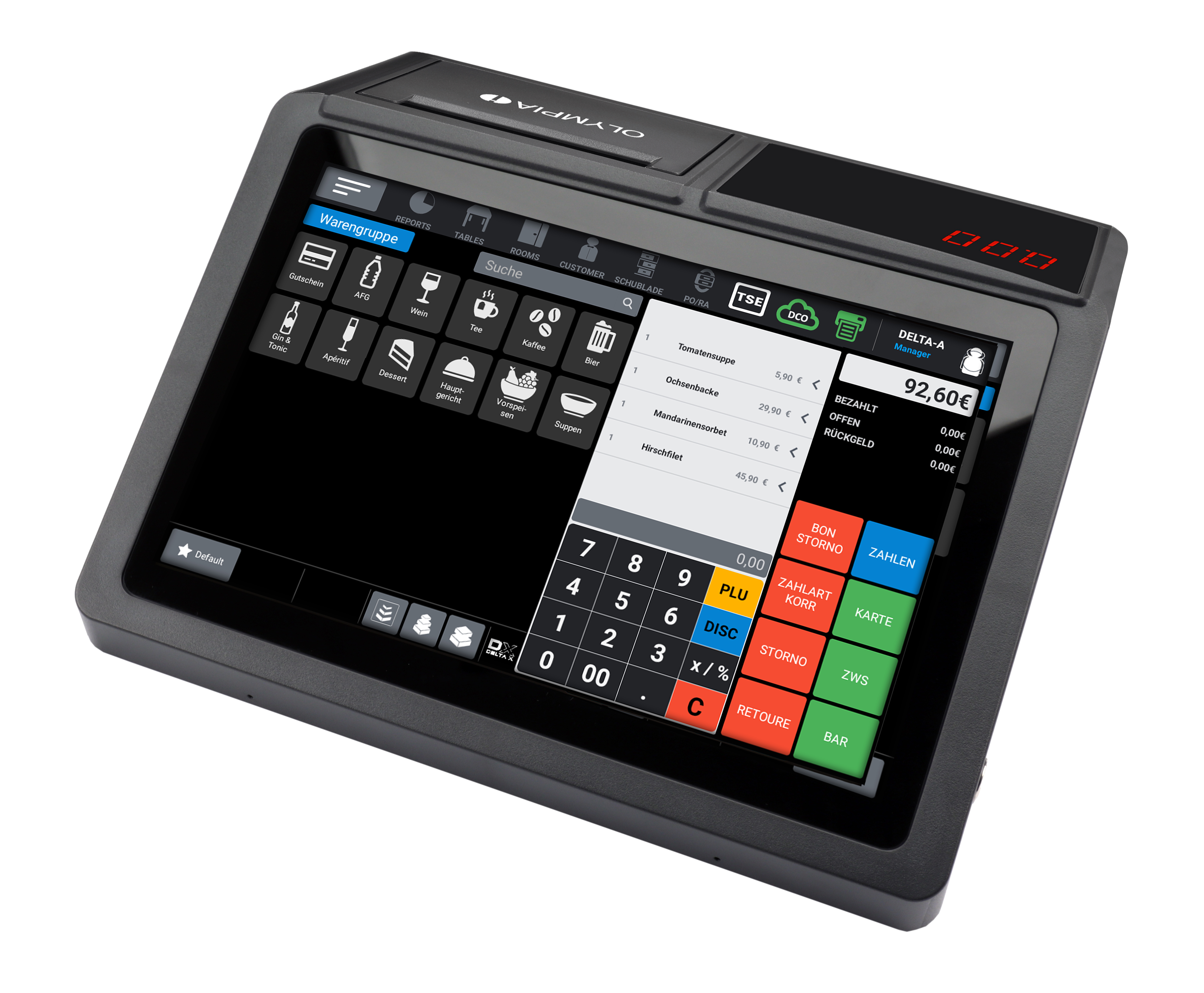 Olympia Registrierkasse T110 schwarz, Ansicht 2
