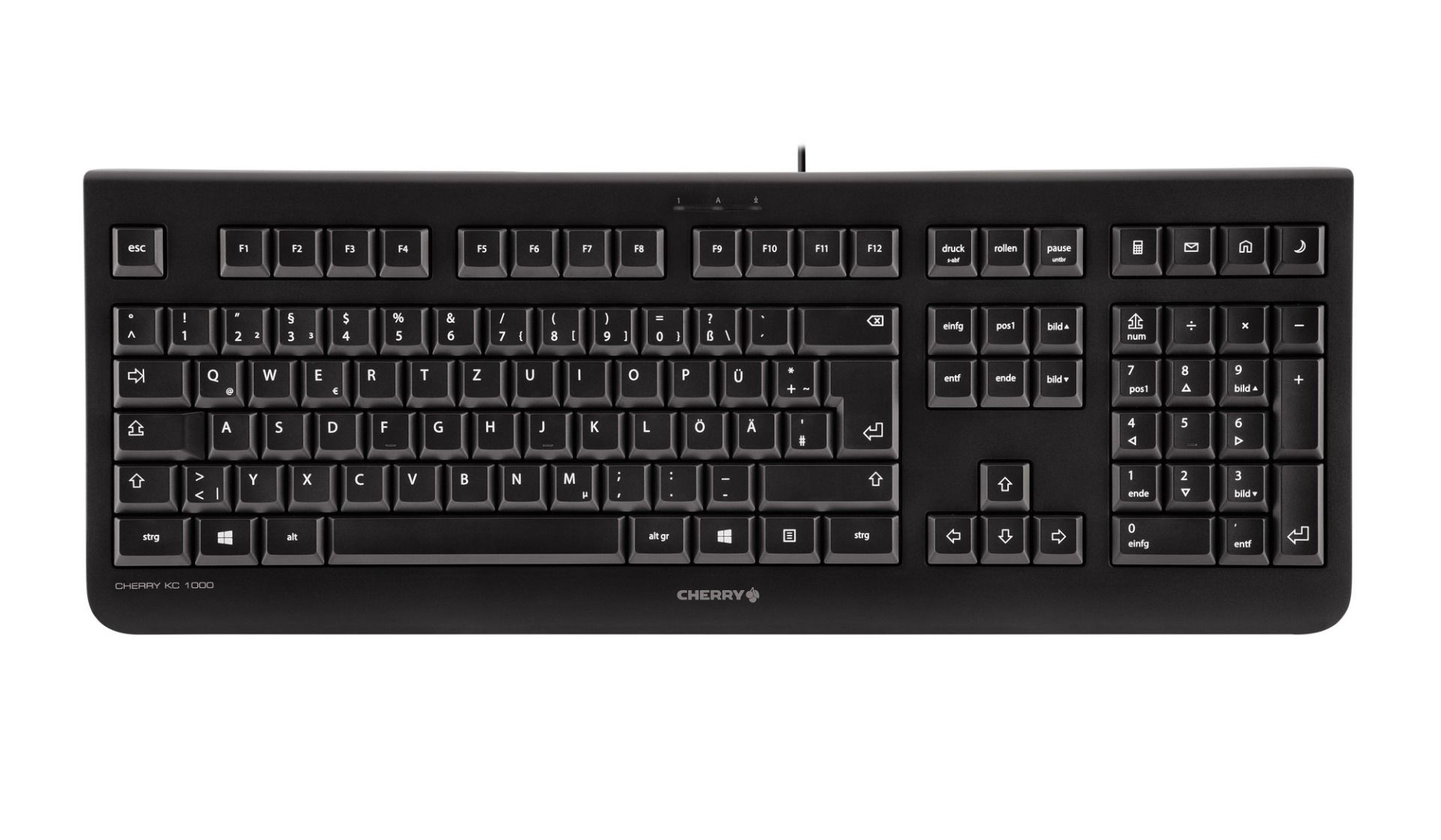 Cherry KC 1000, Volle Größe (100%), Kabelgebunden, USB, Mechanischer Switch, Schwarz