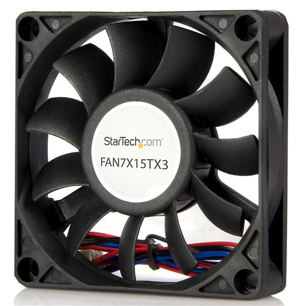 StarTech.com 70mm Gehäuselüfter - Lüfter 7cm für PC Gehäuse mit 3-pin Molex Stecker (70mmx70mmx15mm), Ansicht 3