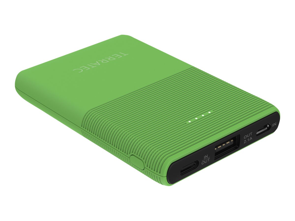 TerraTec P50 Pocket - Powerbank - 5000 mAh - 2.1 A - 2 Ausgabeanschlussstellen (USB, USB-C)