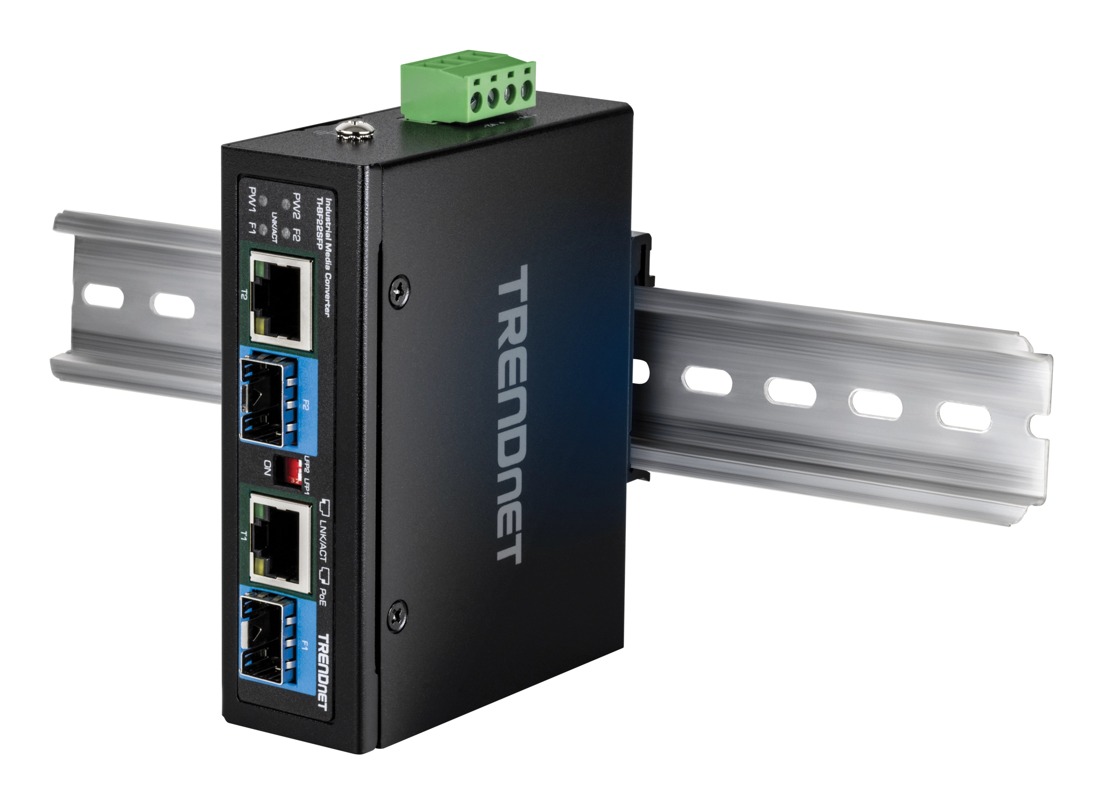 TRENDnet TI-BF22SFP Medien Konverter 2-Port Industrial SFP zu Gigabit PoE++, Ansicht 2