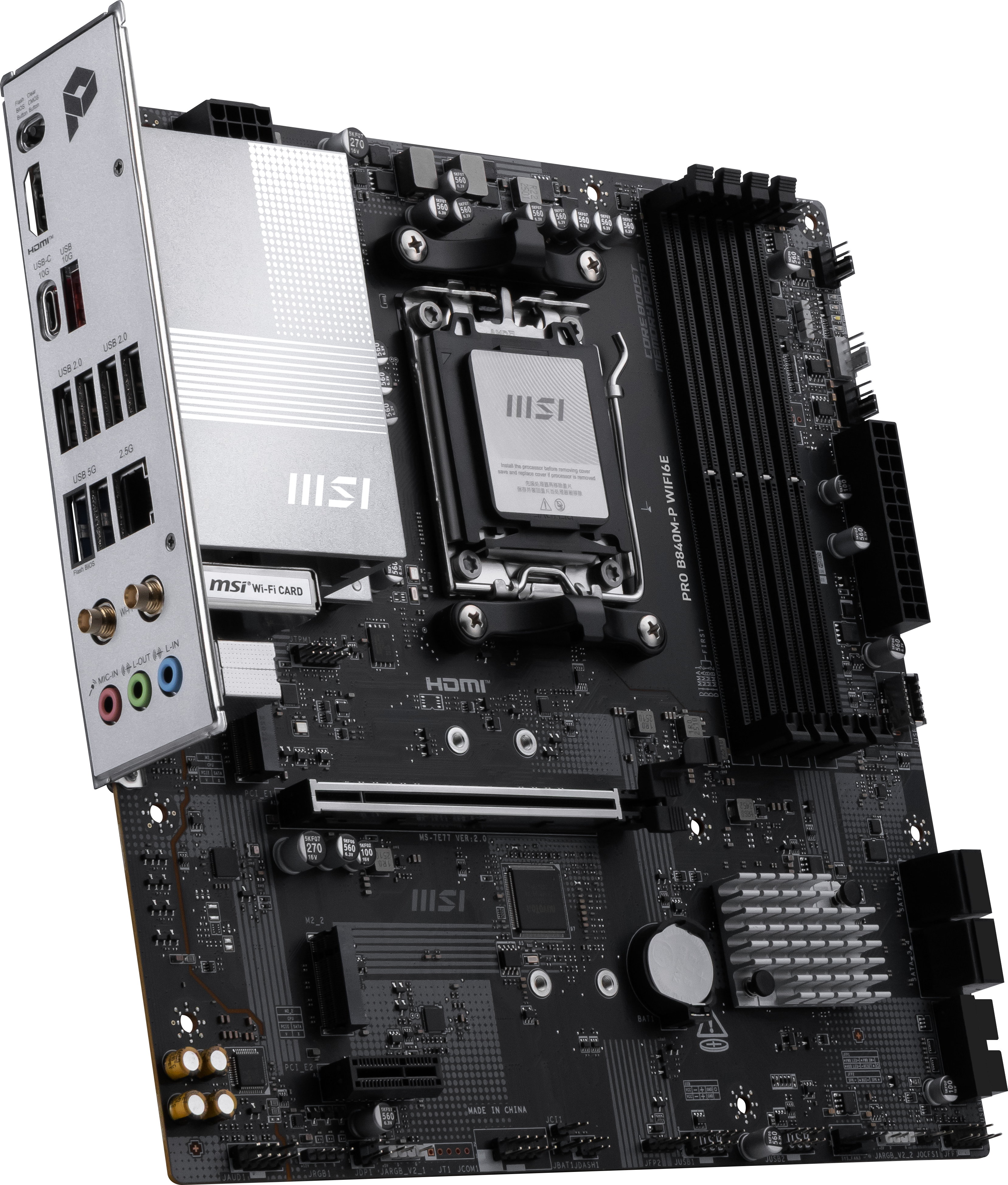 MSI PRO B840M-P WIFI6E - Mainboard - mATX - AMD AM5, Ansicht 4