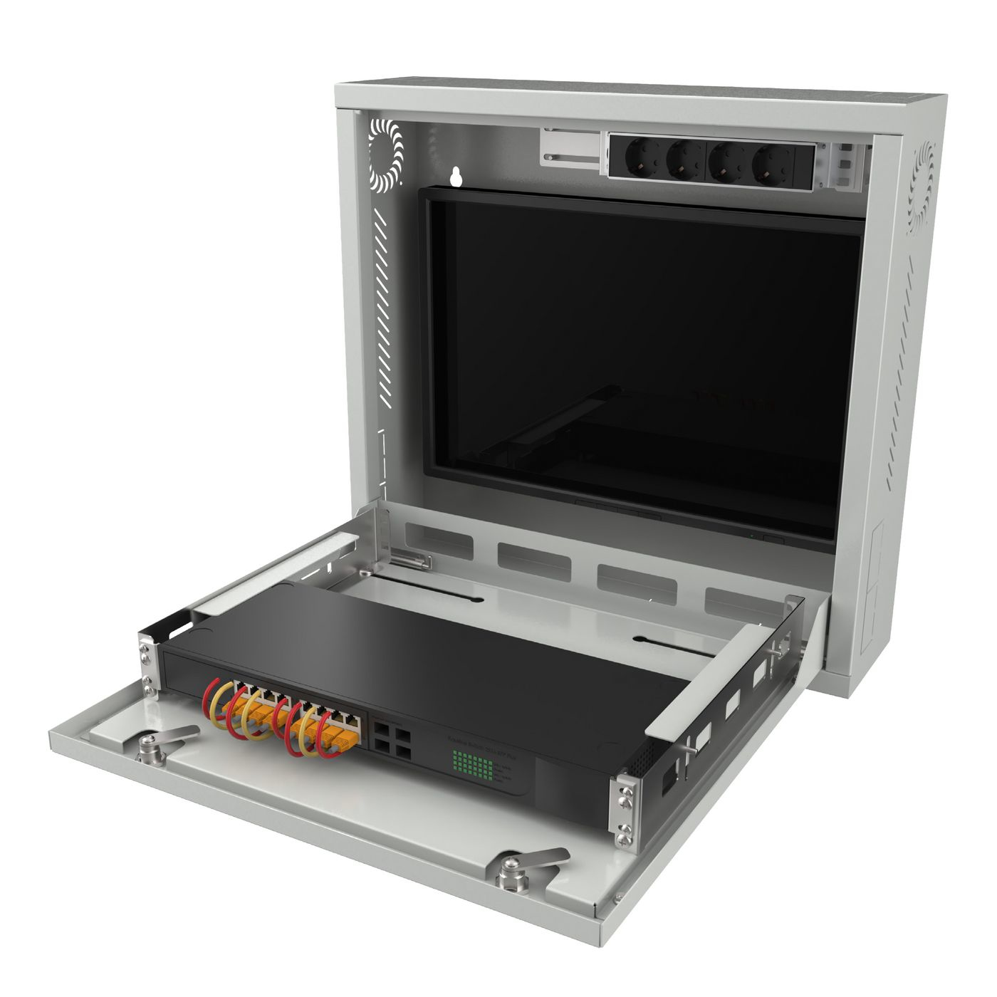 Lanview RWSLMWH1 - Wandmontiertes Regal - 1U - 10,3 kg - Weiß, Ansicht 3