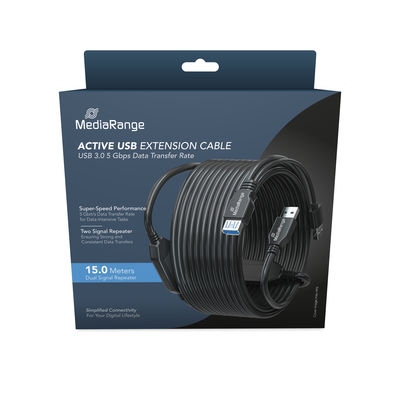 MEDIARANGE Aktives USB-Verlängerungskabel USB 3.0 sw - Digital/Daten - Verlängerungskabel - Digital/Daten, Ansicht 2