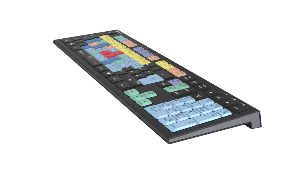 Logickeyboard LKB-CBASE-A2PC-DE - Volle Größe (100%) - Kabelgebunden - USB - Schwarz - TL: Deutsch, QWERTZ, Ansicht 2
