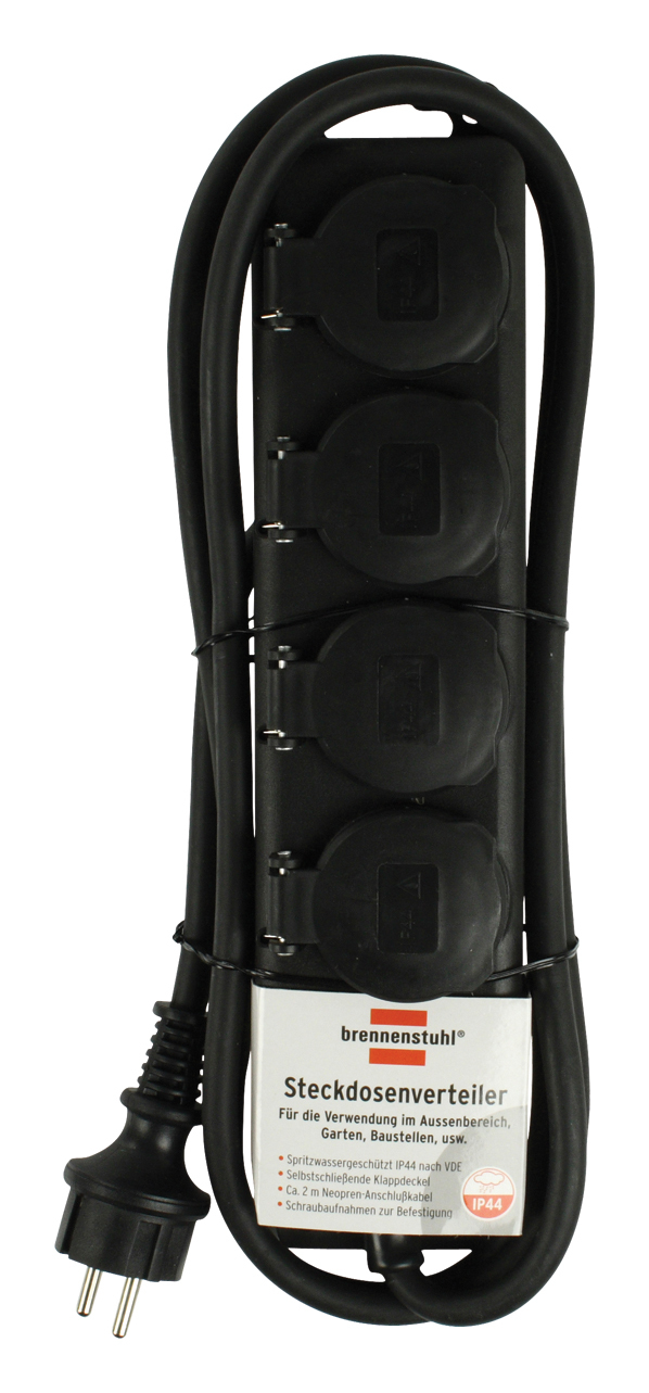 Brennenstuhl Extension socket IP44 4-way black 2m H07RN-F 3G1,5, Ansicht 2