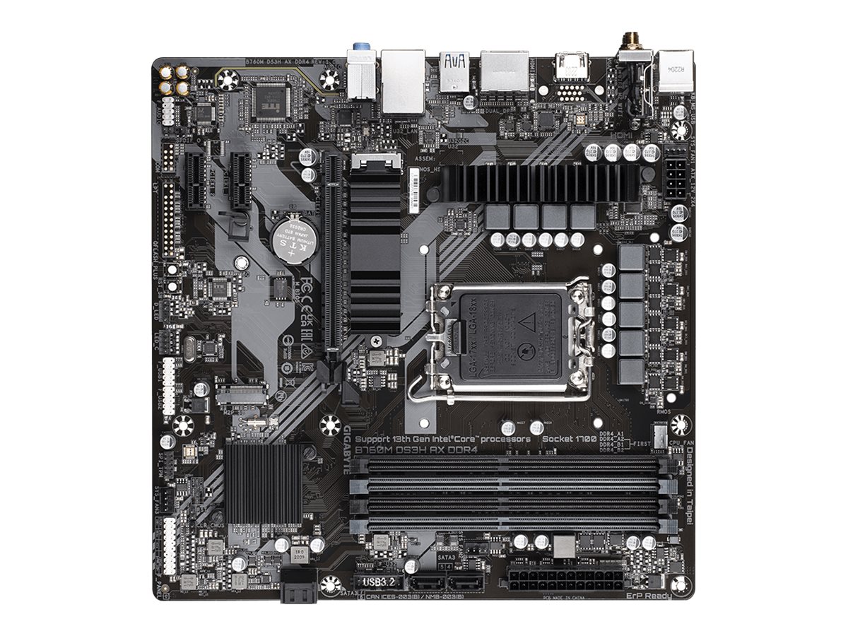 Gigabyte B760M DS3H AX DDR4 - 1.X - Motherboard - micro ATX - LGA1700-Sockel - B760 Chipsatz - USB 3.2 Gen 1, USB-C 3.2 