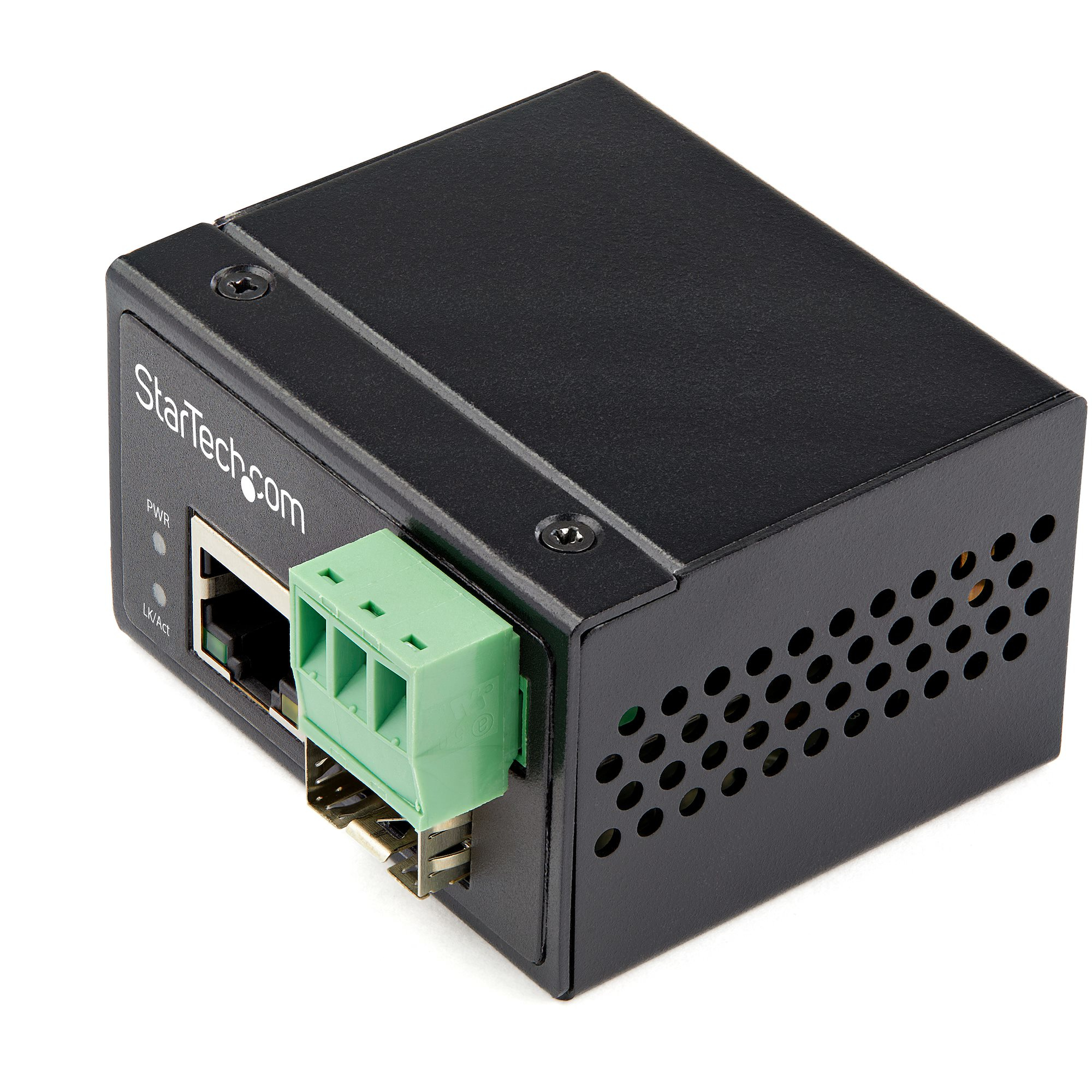 StarTech.com Industrial Media Converter - 100 Mbit/s Medienkonverter LWL Kupfer - Singlemode-/Multimode Glasfaser, Ansicht 2