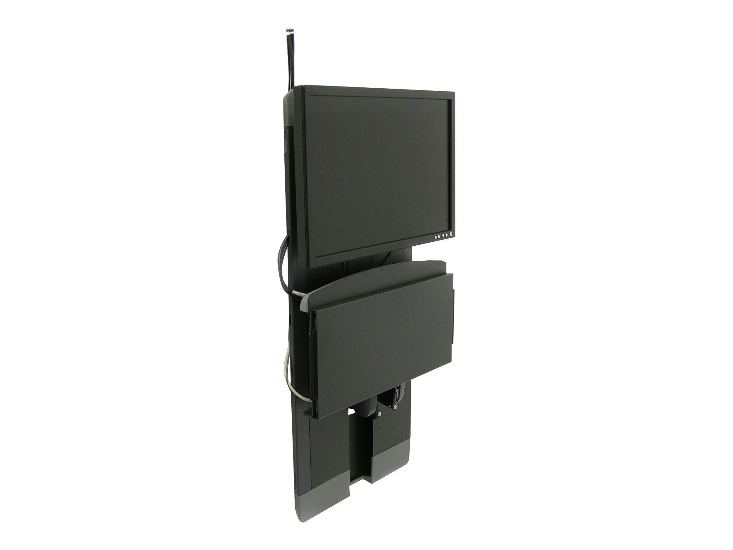 Ergotron Befestigungskit (Handgelenkkissen Maushalterung vertikale Verstellschiene klappbare Tastaturablage Mauspad) - schmal - für LCD-Display  PC-Ausrüstung - für stark frequentierte Bereiche - Stahl - Schwarz - Bildschirmgröße: bis zu 61 cm (bis 