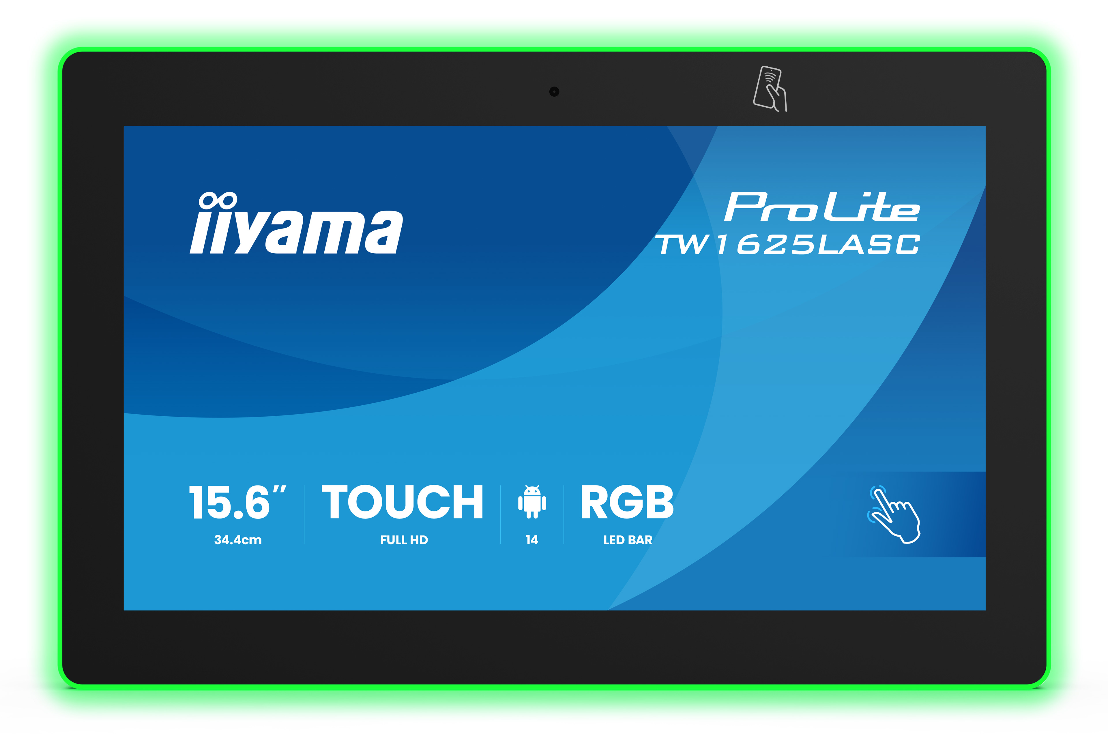 Iiyama ProLite TW1625LASC-B3PNR - Android-PC - Touchpanel-PC - 1 RK3576 - RAM 4 GB - SSD - WLAN, Bluetooth, 1GbE - 15.6, Ansicht 3