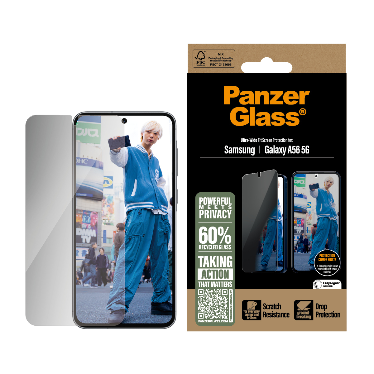 PanzerGlass Privacy Displayschutz Samsung Galaxy A56 5G| Ultra-Wide Fit Sams..., Ansicht 2