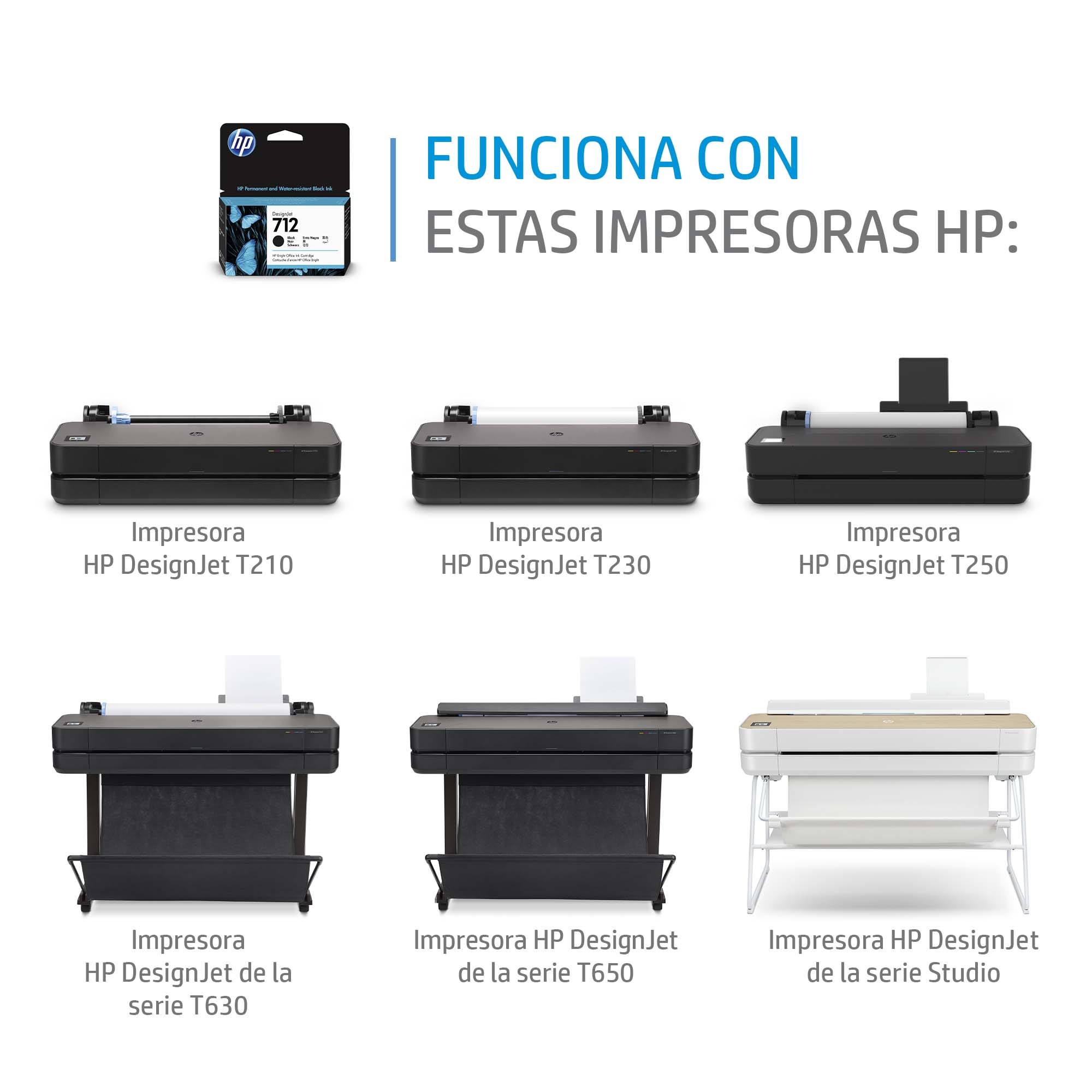 HP 712 - 38 ml - Schwarz - Original - DesignJet, Ansicht 3