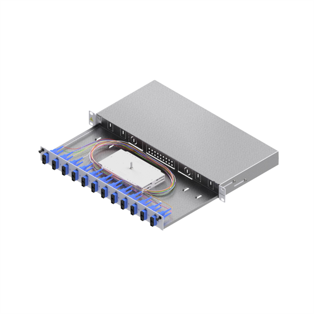 EasyLan LWL-Spleißbox GradeC 19-Zoll 1HE 12 Ports 12x SC-Duplex OS2, Ansicht 2