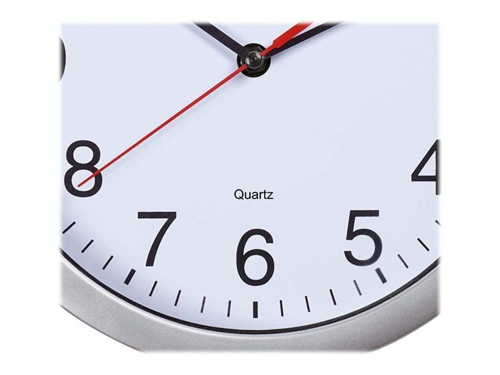 Jakob Maul GmbH MAUL Wanduhr MAULrun - Wand - Quarzuhr - Kreis - Silber - Weiß - Kunststoff - AA, Ansicht 3