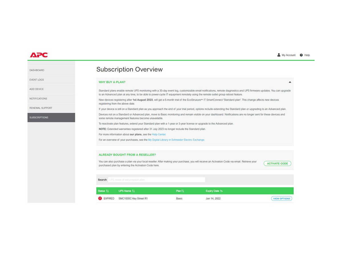APC SmartConnect Standard Plan - Abonnement-Lizenz (3 Jahre)