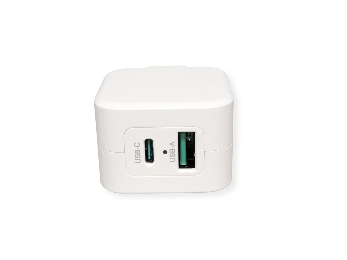 ROTRONIC-SECOMP Roline - Netzteil - 20 Watt - 3 A - PD, QC 3.0 - 2 Ausgabeanschlussstellen (USB, USB-C), Ansicht 3