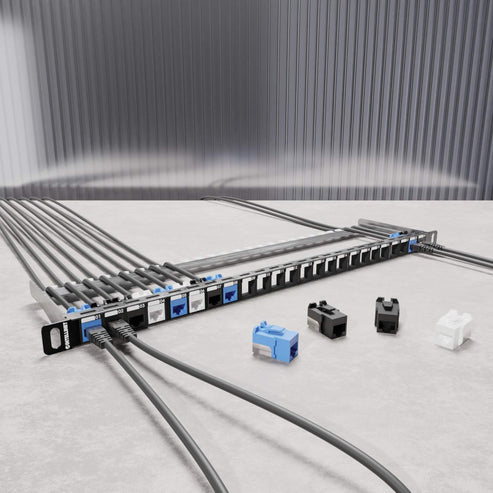 Intellinet 24-Port Patchpanel geschirmt und unbestückt 0.5HE - Zubehör Stromversorgung - 0,48 m, Ansicht 4
