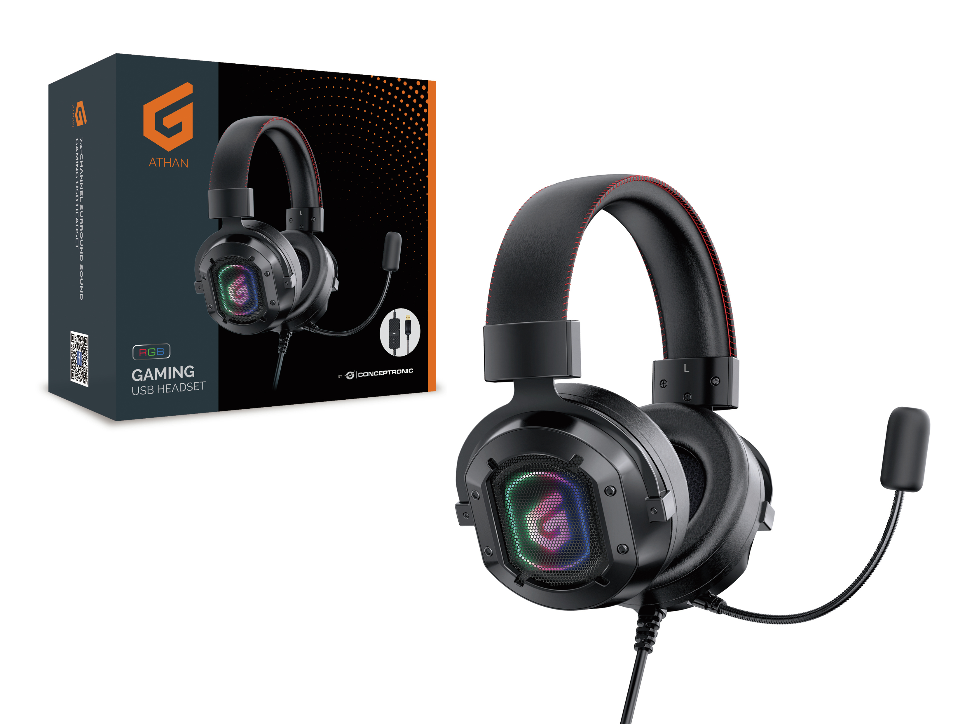 Conceptronic ATHAN02B - Headset - 7.1-Kanal - ohrumschließend, Ansicht 2