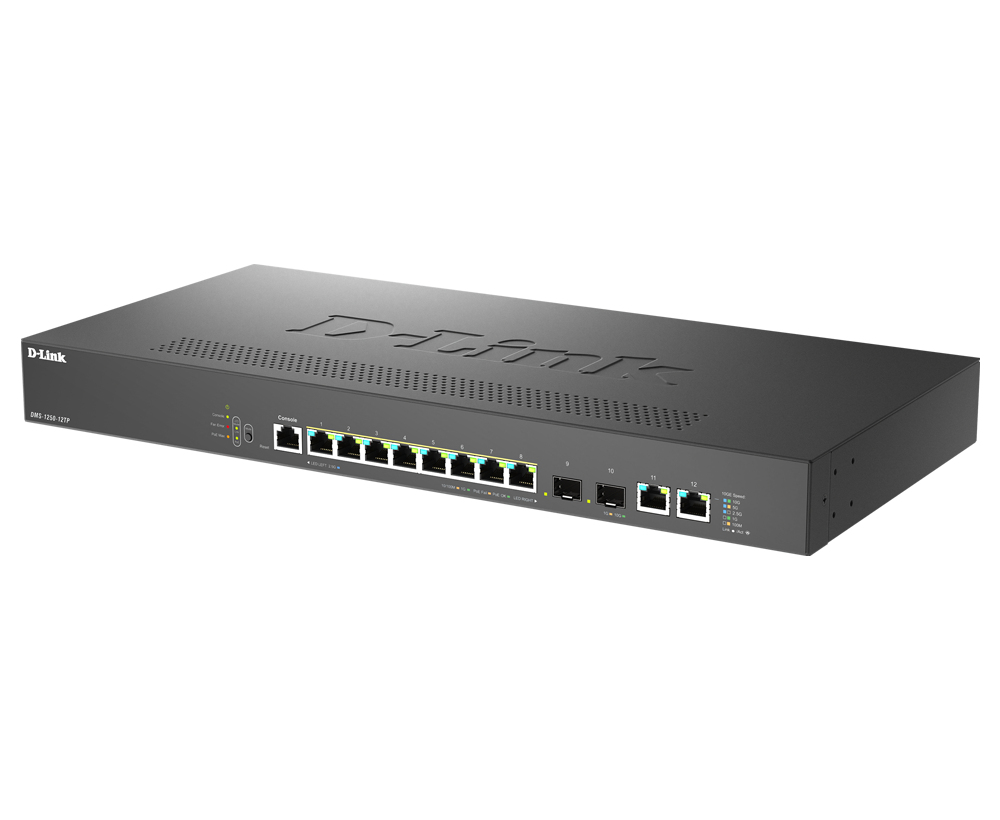 D-Link DMS 1250-12TP - Switch - L2+ - Smart - 8 x 10/100/1000/2.5G (PoE+), Ansicht 3