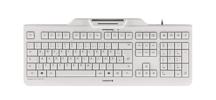 Cherry KC 1000 SC, Volle Größe (100%), Kabelgebunden, USB, QWERTY, Grau