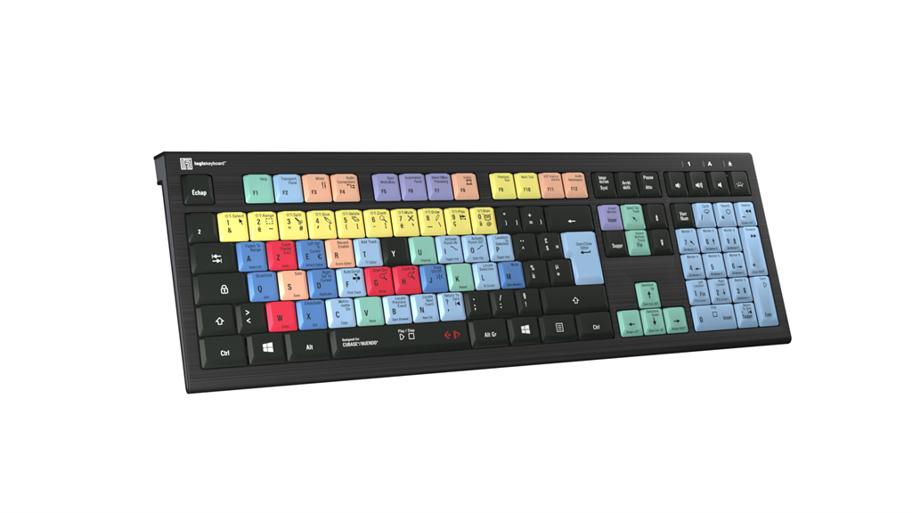 Logickeyboard LKB-CBASE-A2PC-FR - Volle Größe (100%) - Kabelgebunden - USB - Schwarz - TL: Französisch, AZERTY, Ansicht 4