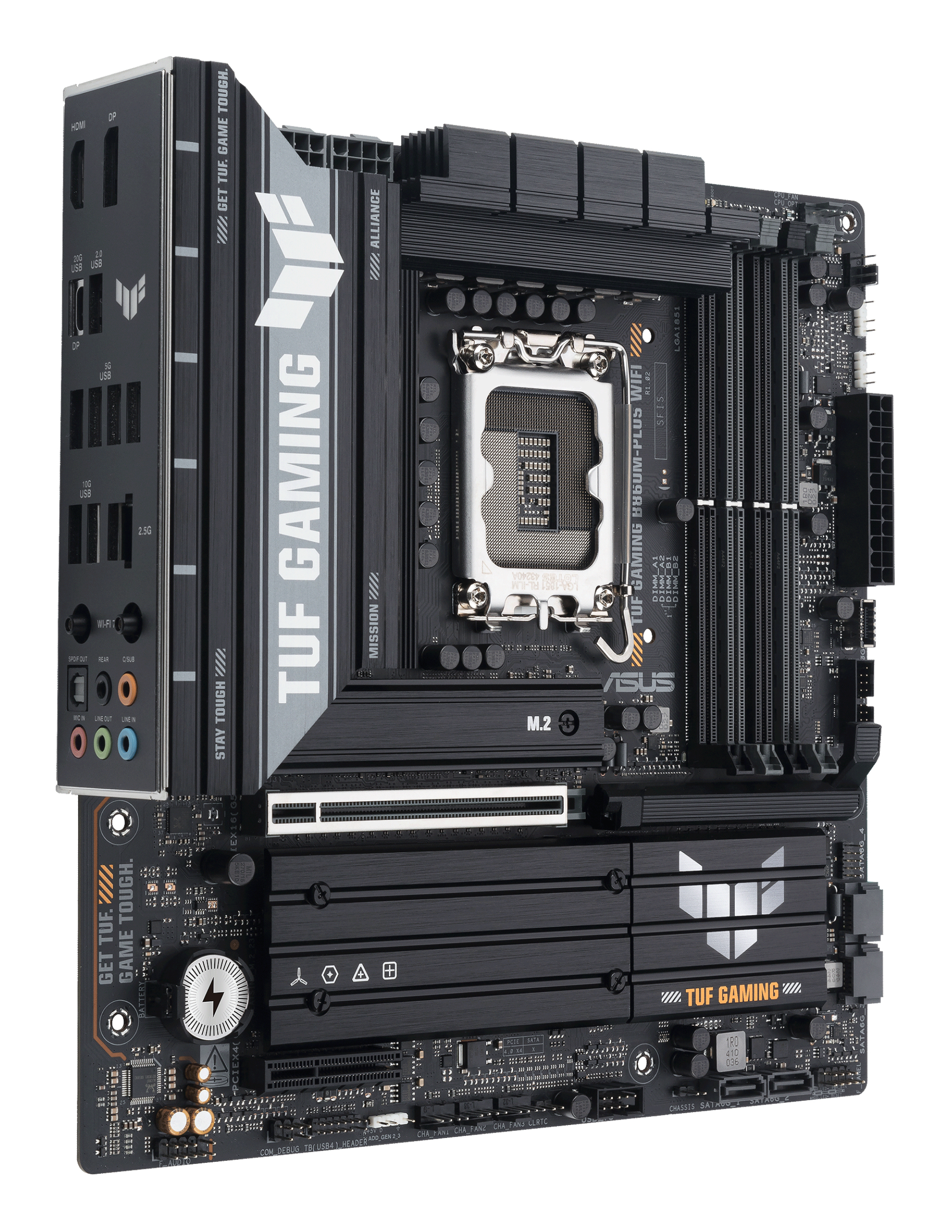 ASUS TUF GAMING B860M-PLUS WIFI - Motherboard - micro ATX - LGA1851-Sockel - B860 - Onboard-Grafik (CPU erforderlich), Ansicht 4