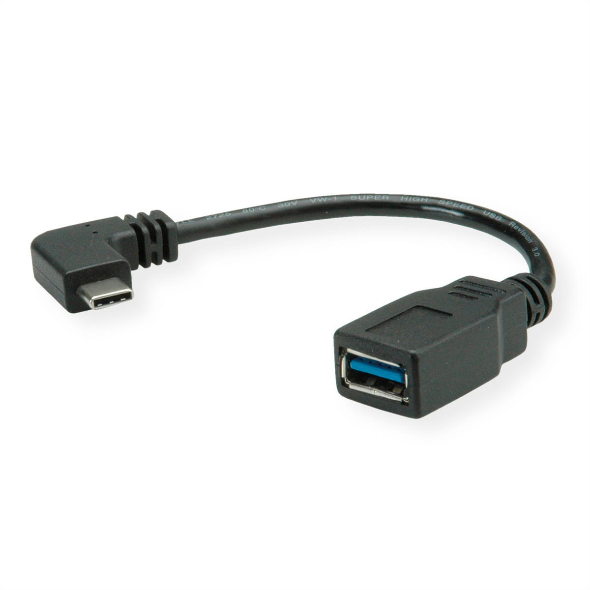ROLINE 11.02.9031 USB Kabel 0,15 m USB A USB C Weiblich Männlich Schwarz