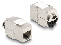 Delock Keystone Modul RJ45 Buchse zu LSA Cat.6A STP mit Verschlussclip und kabelbinderfrei - RJ45 - Silber - Weiß - Männlich - Gerade - Zink - Cat6a