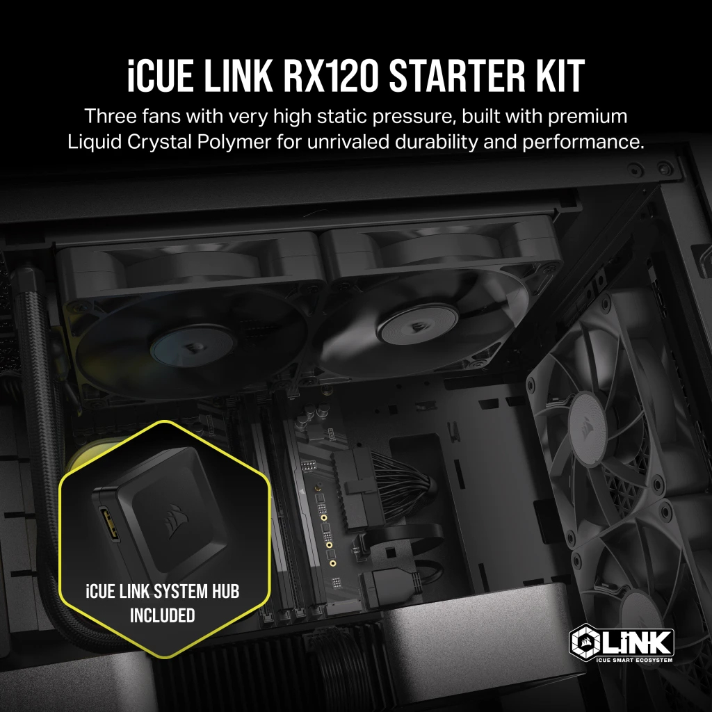 Corsair RX Series iCUE LINK RX120 120mmFan Triple Fan Kit, Ansicht 4