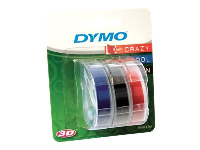 Dymo Selbstklebend - Schwarz, Blau, Rot - Rolle (0,9 cm x 3 m), Ansicht 2