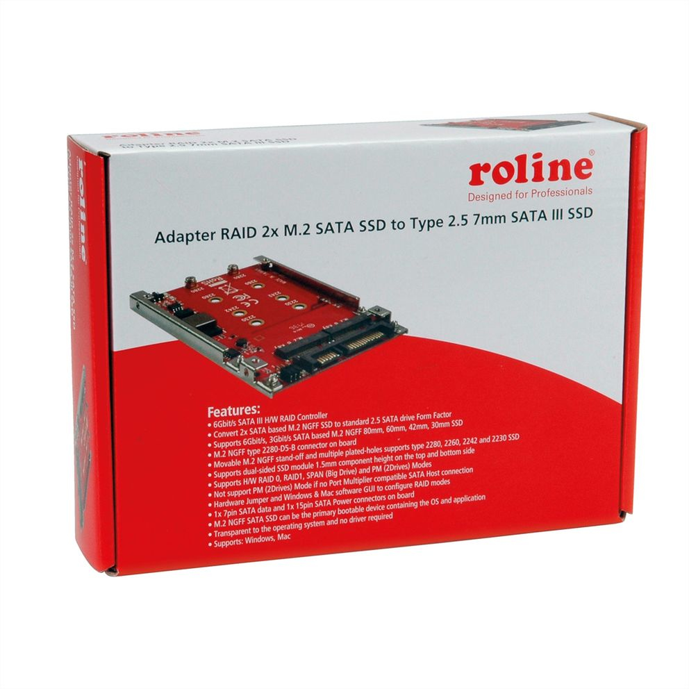 ROLINE Schnittstellenadapter - M.2 - SATA 6Gb/s, Ansicht 2