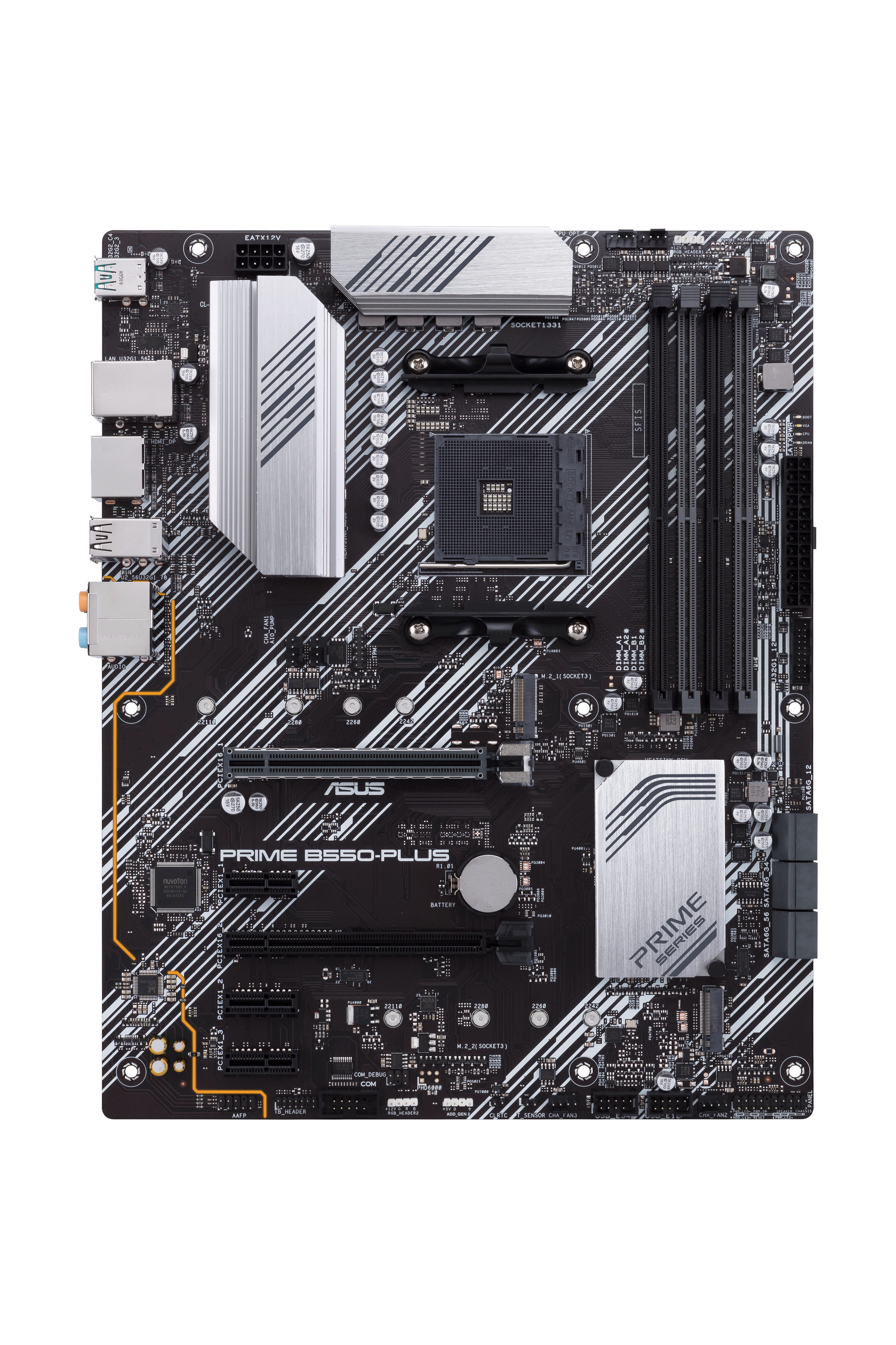 ASUS PRIME B550-PLUS, AMD, Sockel AM4, 3rd Generation AMD Ryzen™ 3, 3rd Generation AMD Ryzen 5, 3rd Generation AMD Ryzen™ 7, 3rd..., Sockel AM4, DDR4-SDRAM, 128 GB