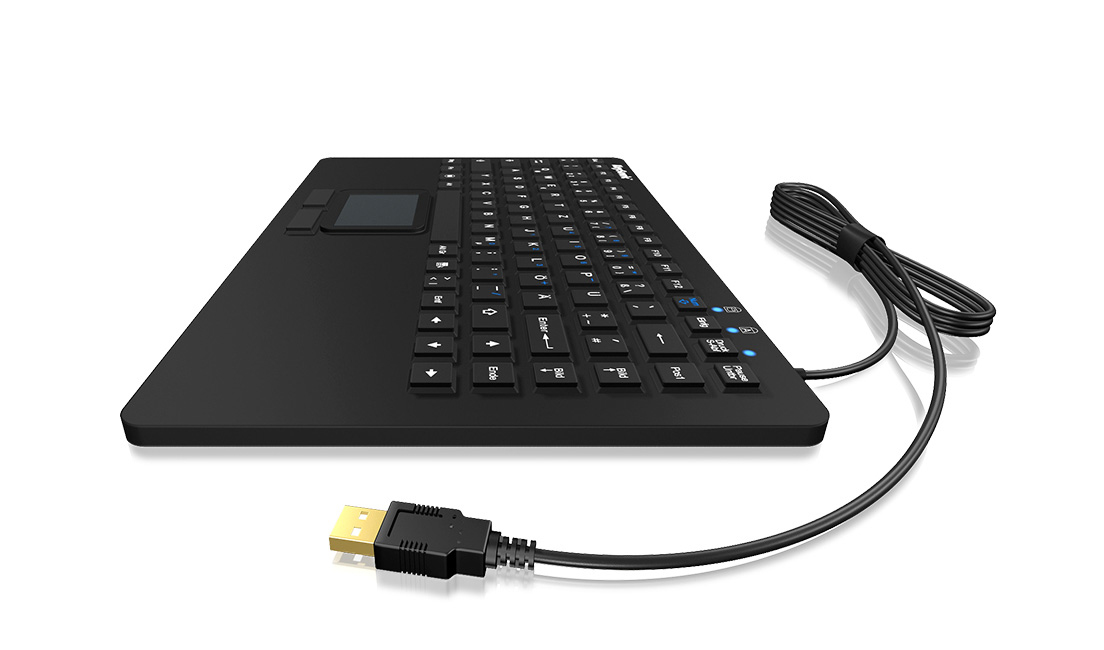 KeySonic KSK-5230IN Industrie Tastatur - USB - Touchpad - schwarz - wasserdicht IP68 - TL: Schweiz, QWERTZ, Ansicht 3