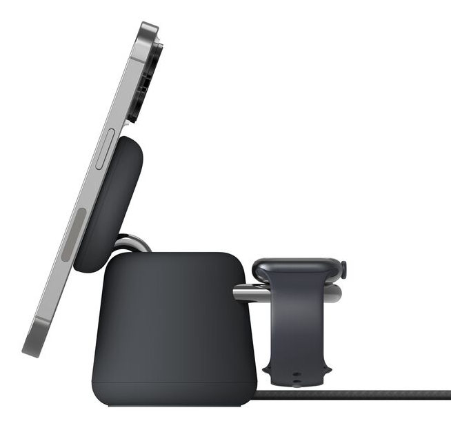 Belkin BoostCharge Pro Kabellose 2-in-1-Ladestation mit Qi2 (15W) Charcoal, Ansicht 4