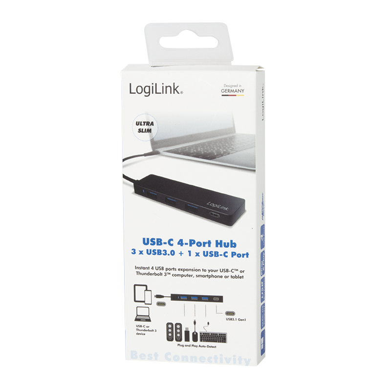 LogiLink Ultra-slim USB-C 3.1 hub - Hub - 3 x SuperSpeed USB 3.0 + 1 x USB-C, Ansicht 4