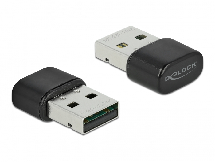 Delock Bluetooth 4.2 und Dualband WLAN ac/a/b/g/n 433 Mbps USB Adapter, Verkabelt &amp; Kabellos, USB, WLAN, 433 Mbit/s, Schwarz