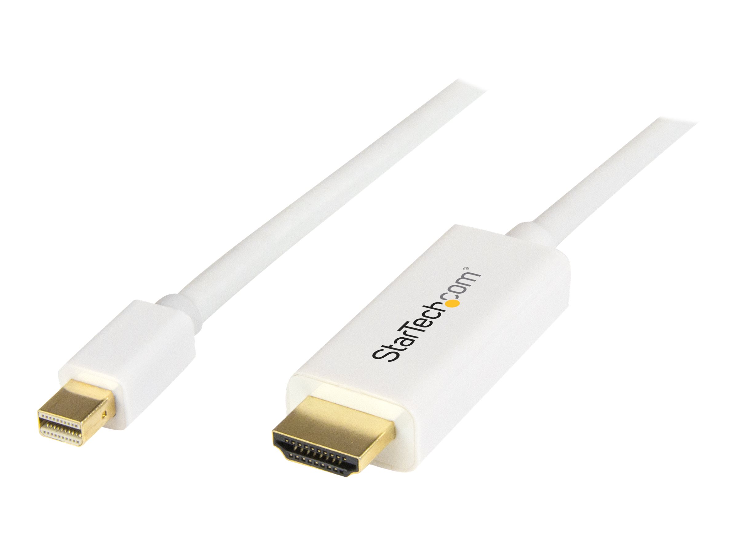 StarTech.com 2m Mini DisplayPort auf HDMI Konverterkabel - mDP zu HDMI Adapter mit Kabel Ultra HD 4K - Weiß - Adapterkabel - Mini DisplayPort männlich zu HDMI männlich - 2 m