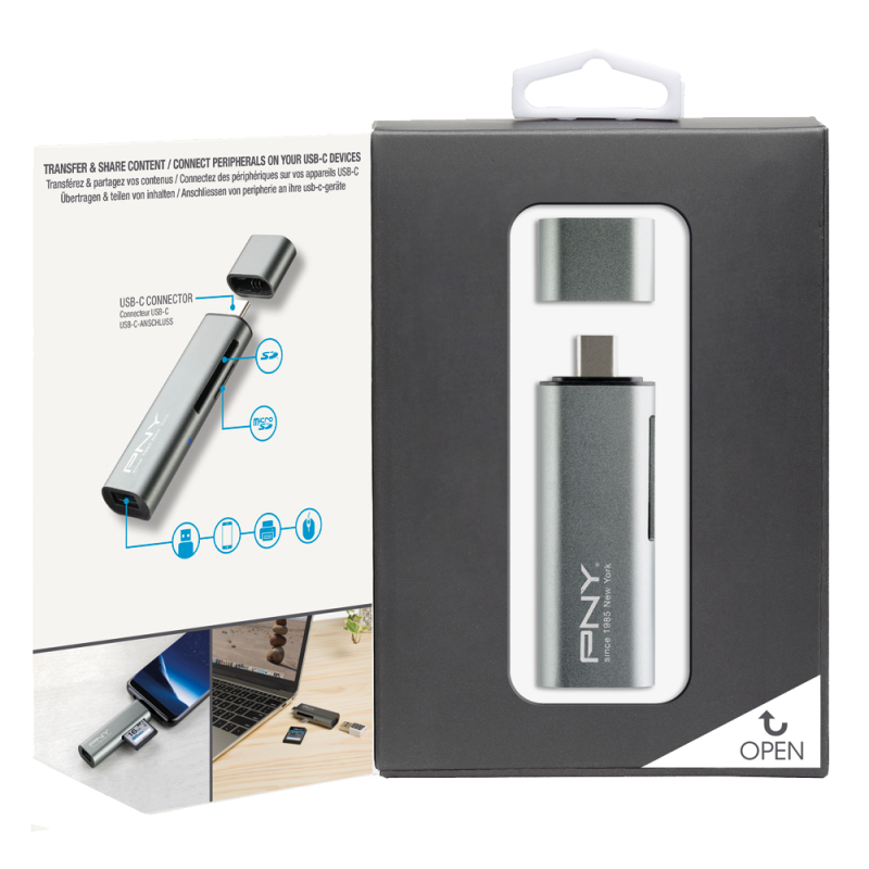 PNY Kartenleser - 3 in 1 (SD, microSD, SDHC, microSDHC, SDXC, microSDXC), Ansicht 3