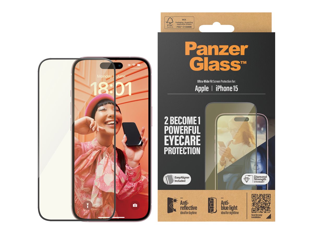 PanzerGlass Bildschirmschutz für Handy - Augenschutz, ultraweiter Sitz mit EasyAligner, Ansicht 2