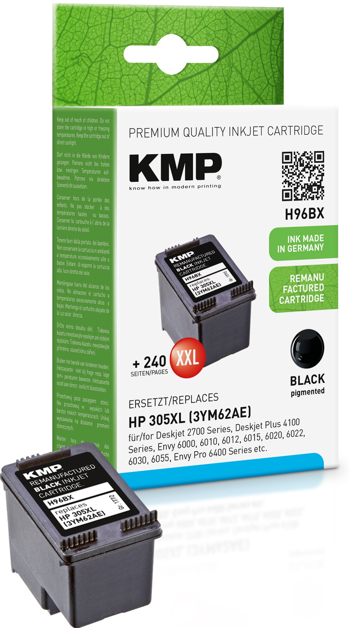 KMP H96BX - 10 ml - Hohe Ergiebigkeit - Schwarz - kompatibel - Hängebox - wiederaufbereitet - Tintenpatrone, Ansicht 3