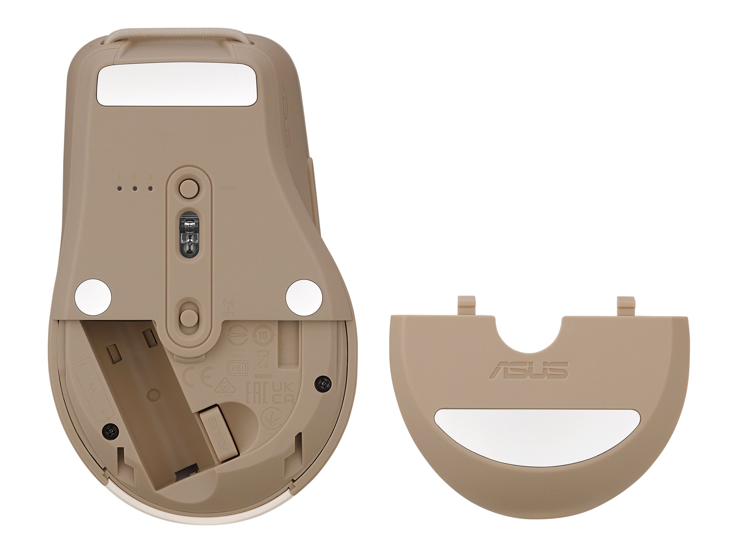 ASUS SmartO MD200 Silent Plus - Maus - optisch - 6 Tasten - kabellos - 2.4 GHz, Bluetooth 5.0 - kabelloser Empfänger, Ansicht 3